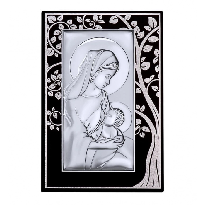 Obrazek srebrny Matka Boska Karmiąca Ślub Rocznica Nowy Dom