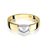 Złoty pierścionek zaręczynowy z sercem