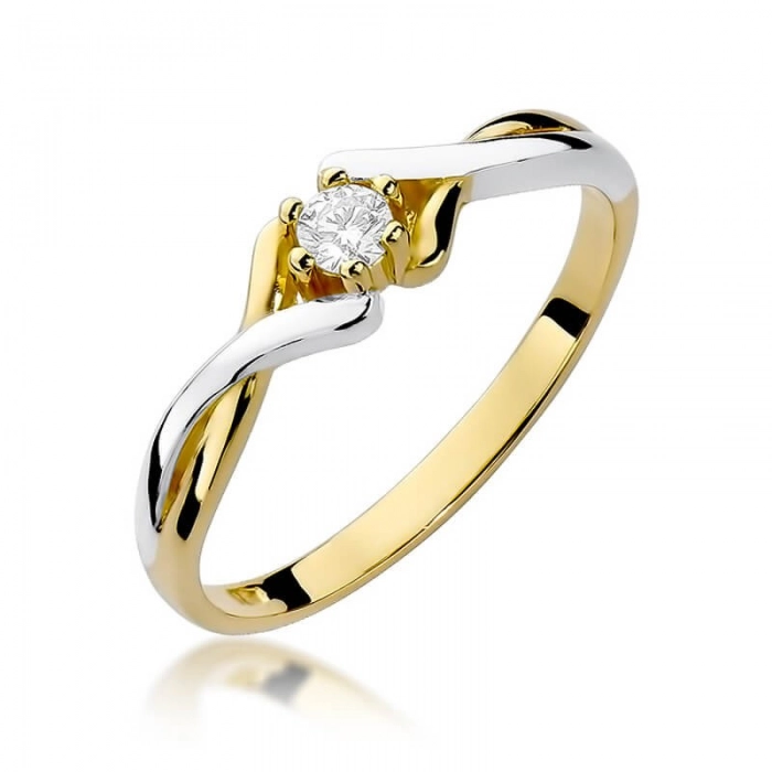 Pierścionek zaręczynowy Białe i żółte złoto