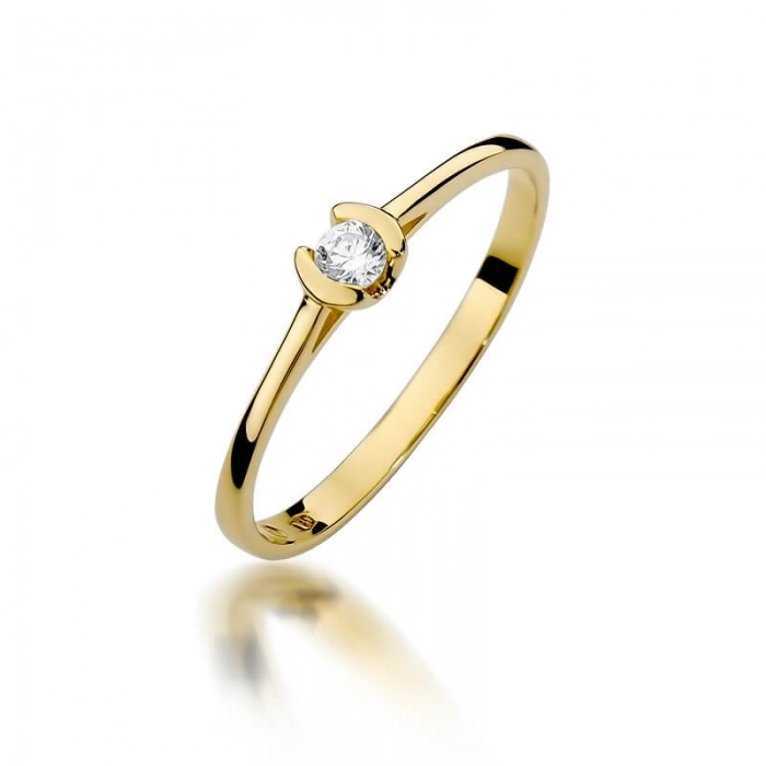 Pierścionek zaręczynowy Złoty pierścionek z brylantem