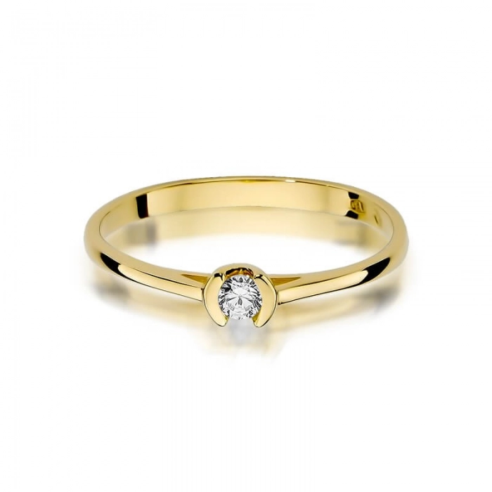 Pierścionek zaręczynowy Złoty pierścionek z brylantem