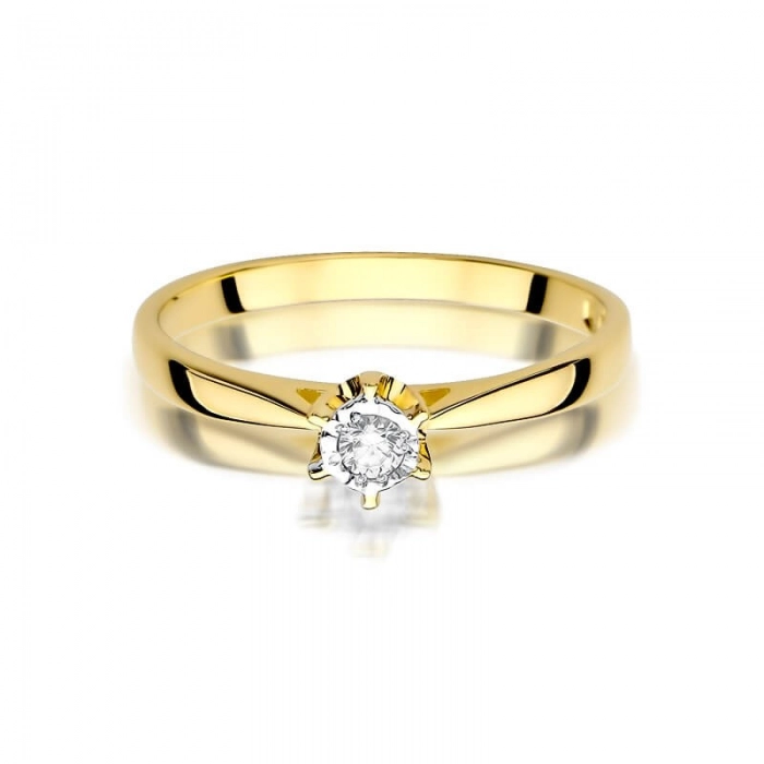 Zaręczynowy pierścionek złoty 585 z brylantem