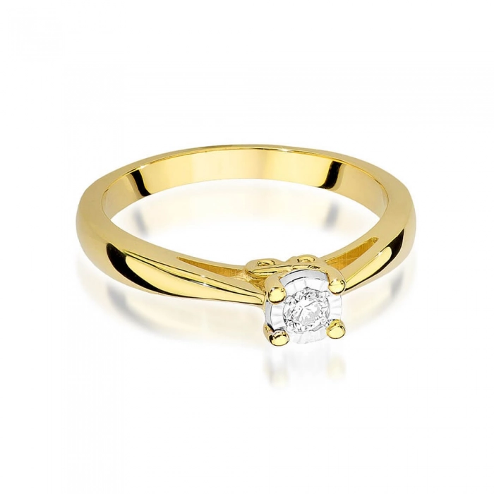 Nowoczesny pierścionek zaręczynowy z brylantem