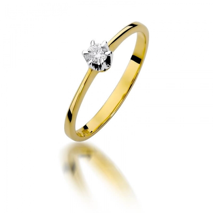 Zaręczynowy pierścionek z brylantem 585
