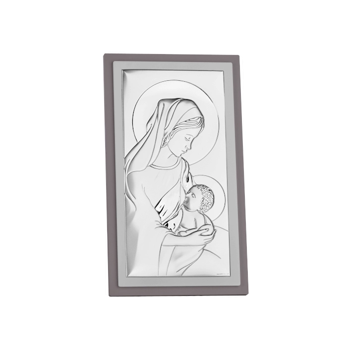 Obrazek srebrny Matka Boska Karmiąca Dedykacja GRATIS