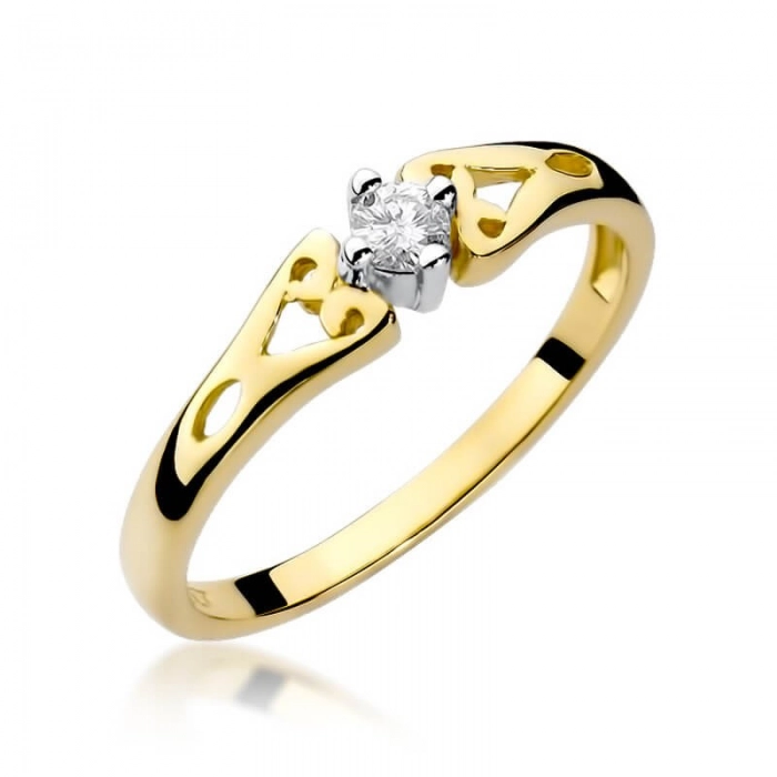 Złoty pierścionek z brylantem dla ukochanej